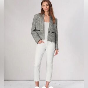 Rag & Bone Dre Low Rise White Boyfriend  Cropped Or Capri Jeans